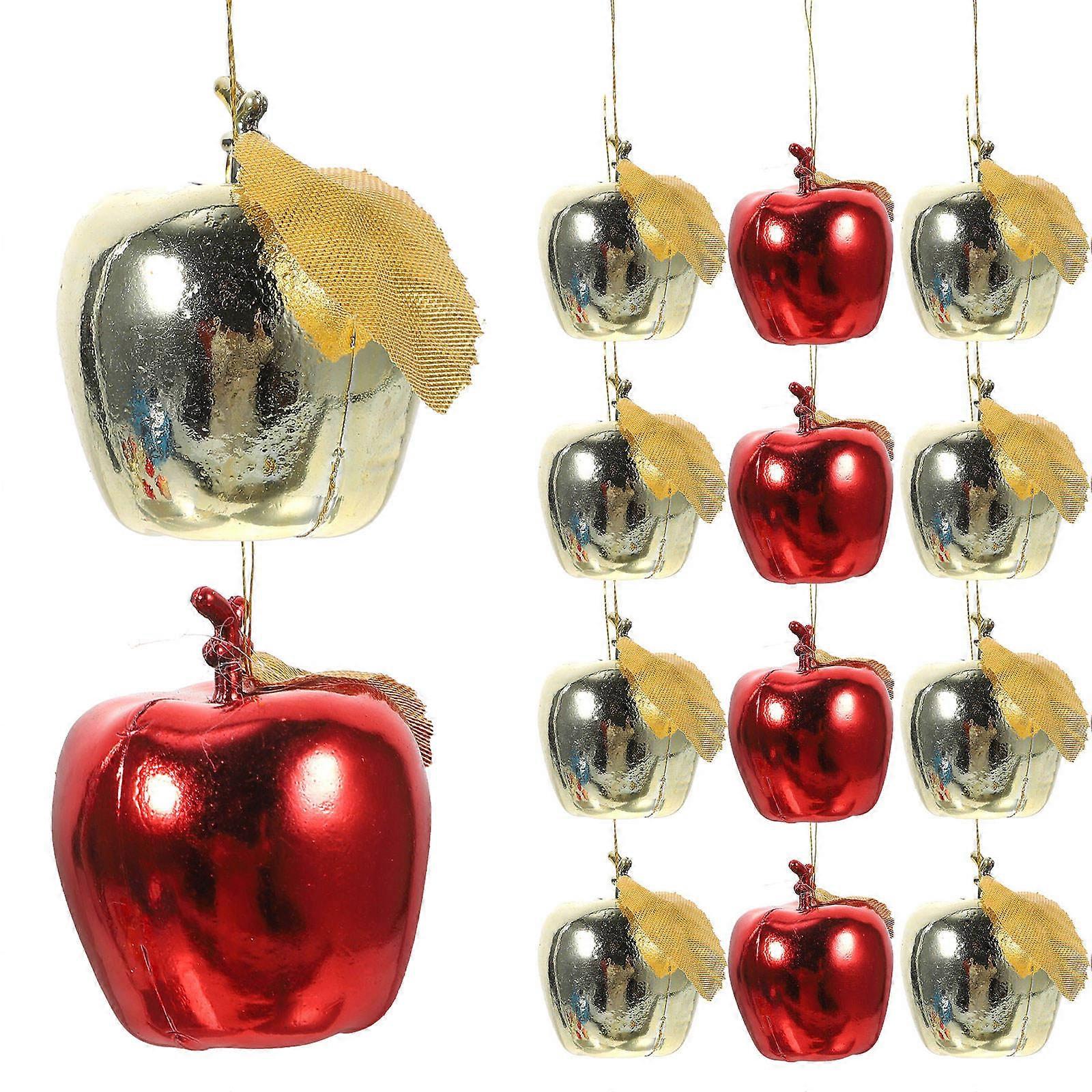 120 Pcs Christmas Tree Decoration Mini Simulation Pendant Ornament Decorative For Home Office Bar Apple Shape
