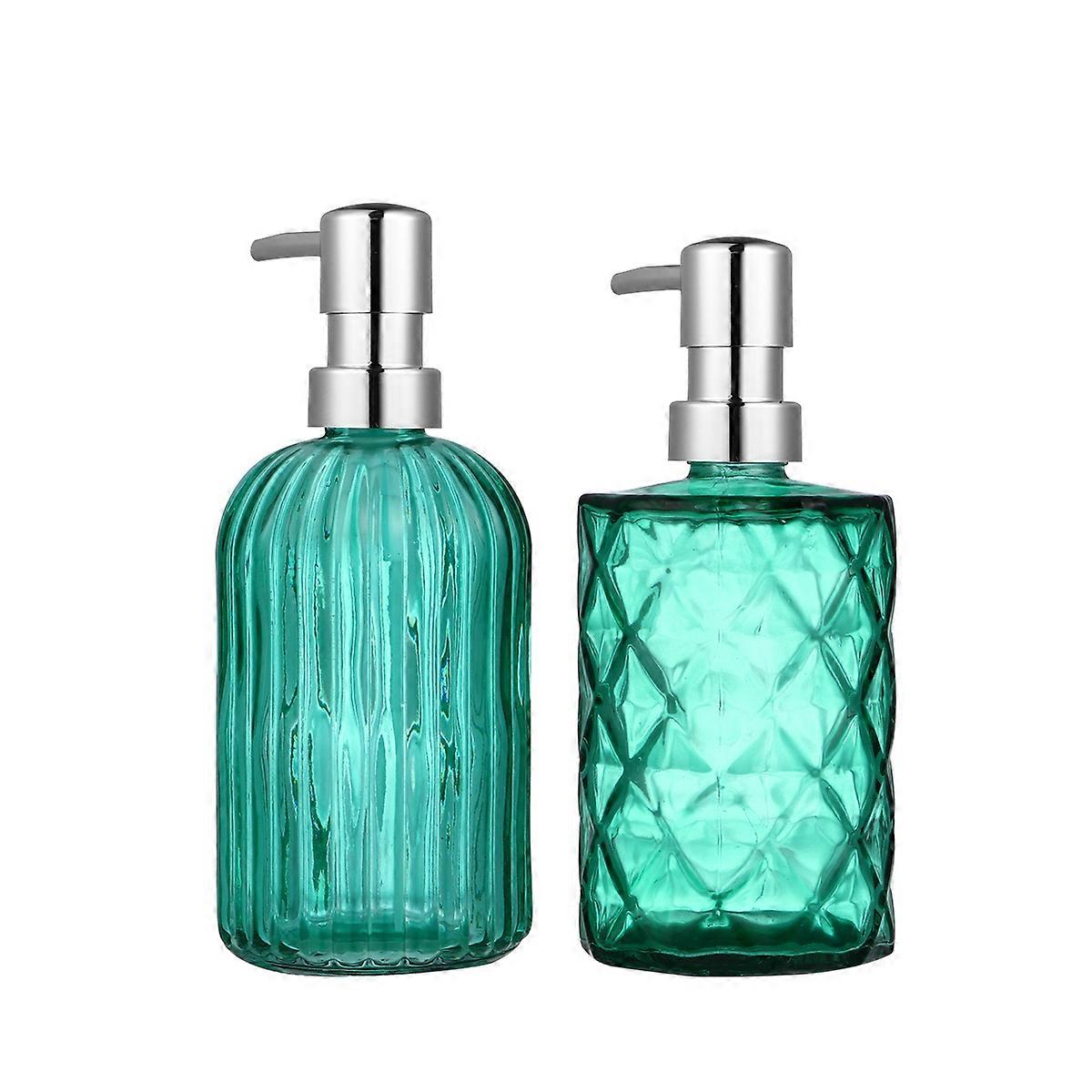 Empty Glass Storage Bottles For Bathroom Use 4Pcs Refillable Press Lotion Modern Design