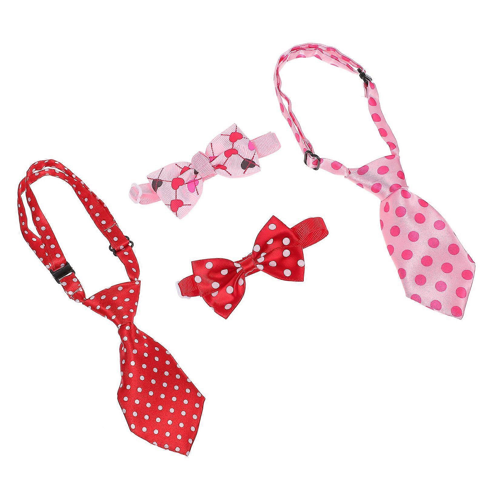 Party Pet Bow Ties Set for Valentine's Day Festival 4Sets Assorted Color