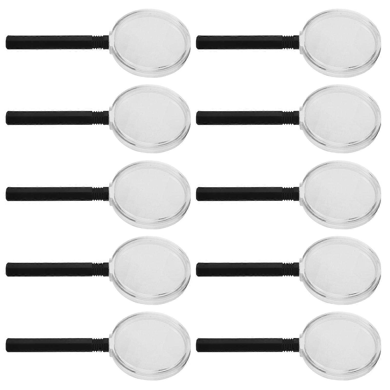 Handheld Magnifying Glass For Kids 20 Pcs Lightweight Design Perfect For Outdoor Exploration And Science Experiments Black Color