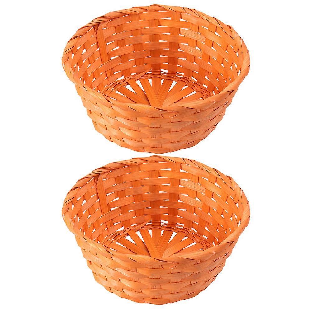 Household Bamboo Egg Basket for Fruit Storage 2Pcs Convenient Set
