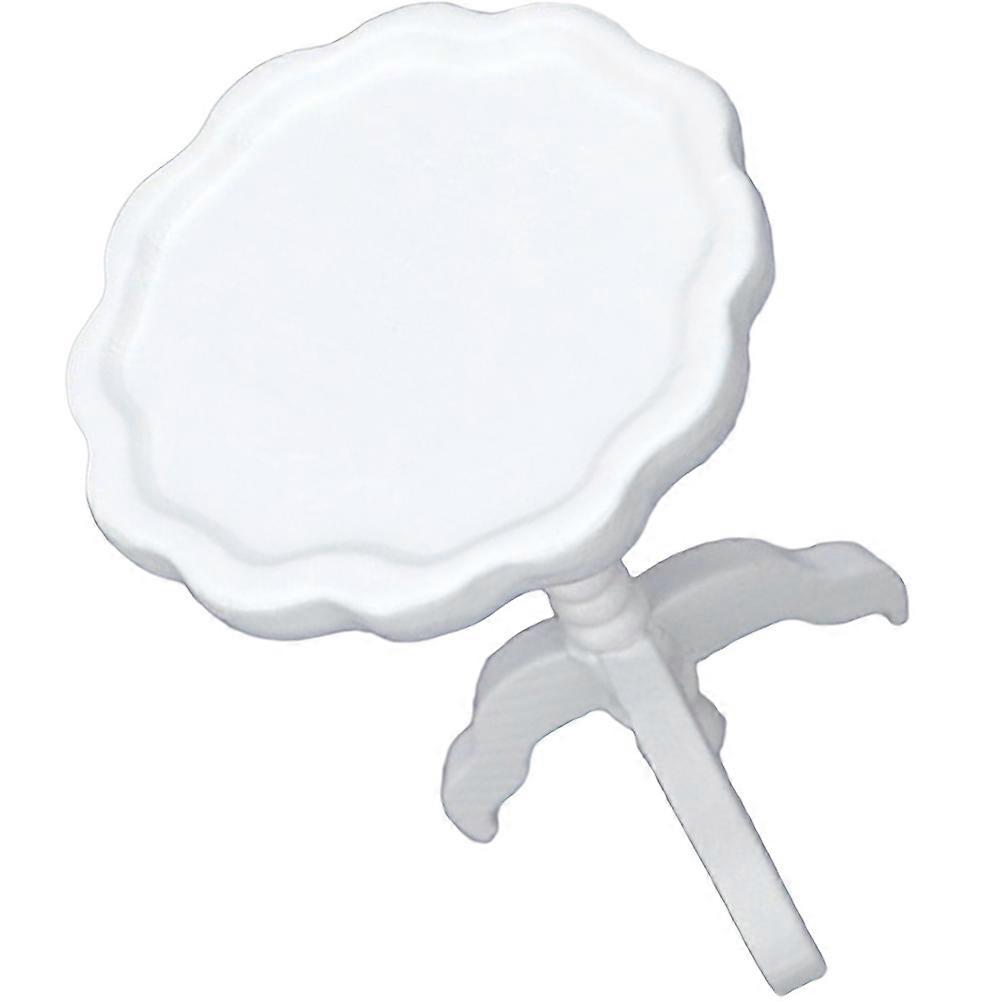 Mini Table Model for Decor 2Pcs White Mini House Round Table