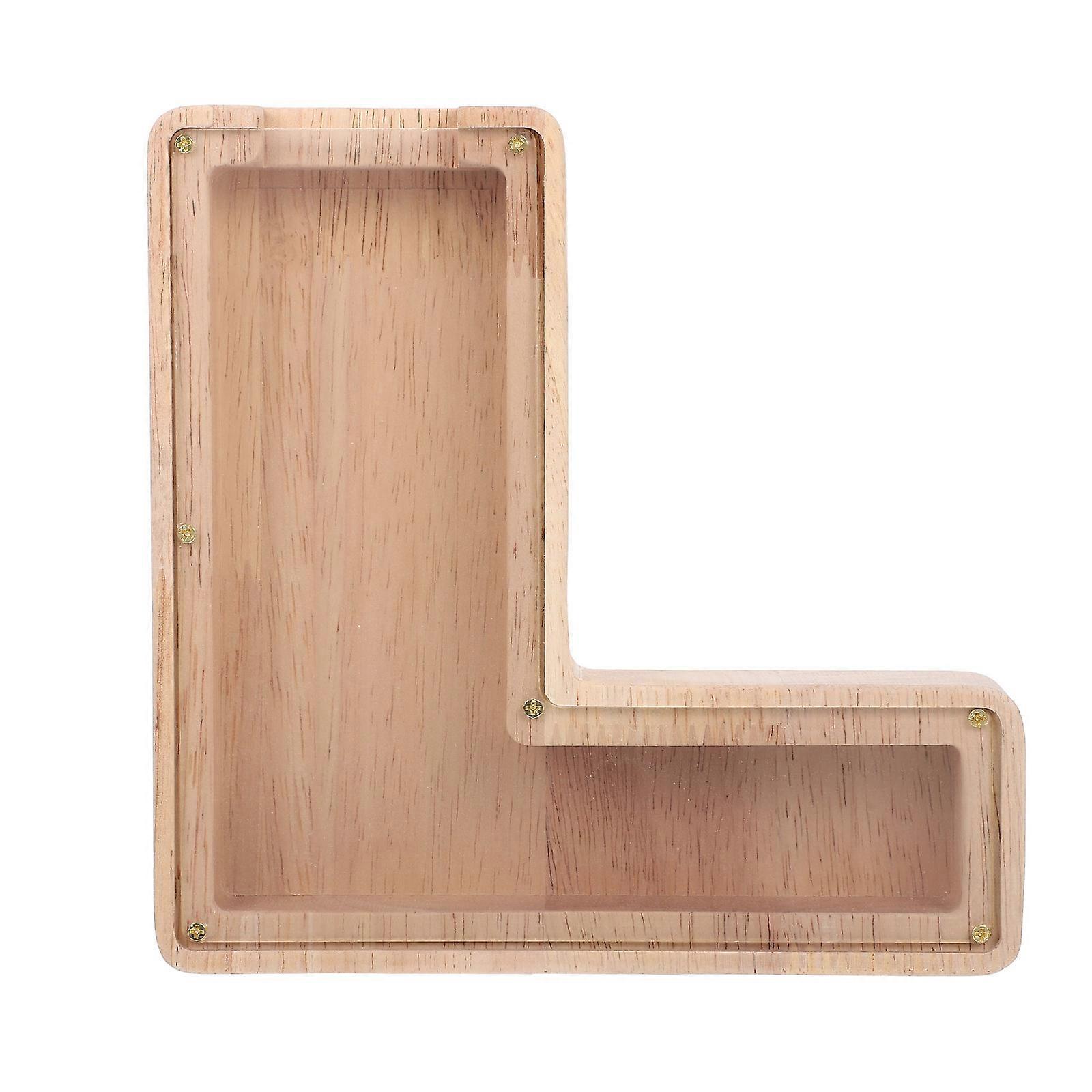 Decorative Coin Bank Wooden Piggy Bank for Storage 3Pcs Letter Saving Pots