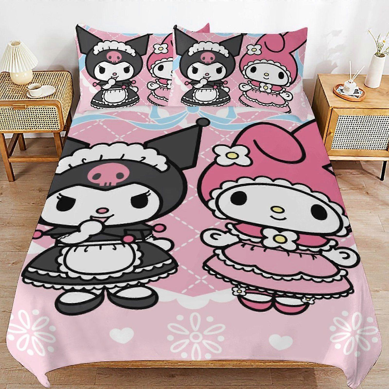D613 Kuromi Secure Zipper Access Soft Layer Bedding Fabric High Comfort Duvet Cover Sets All Seasons Use S613