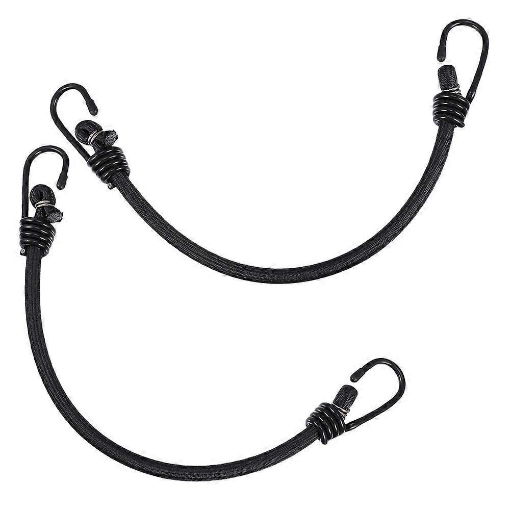 Elastic Rope Band Hook Securing Gear for Outdoor Activities Black Polyester Function 2Pcs