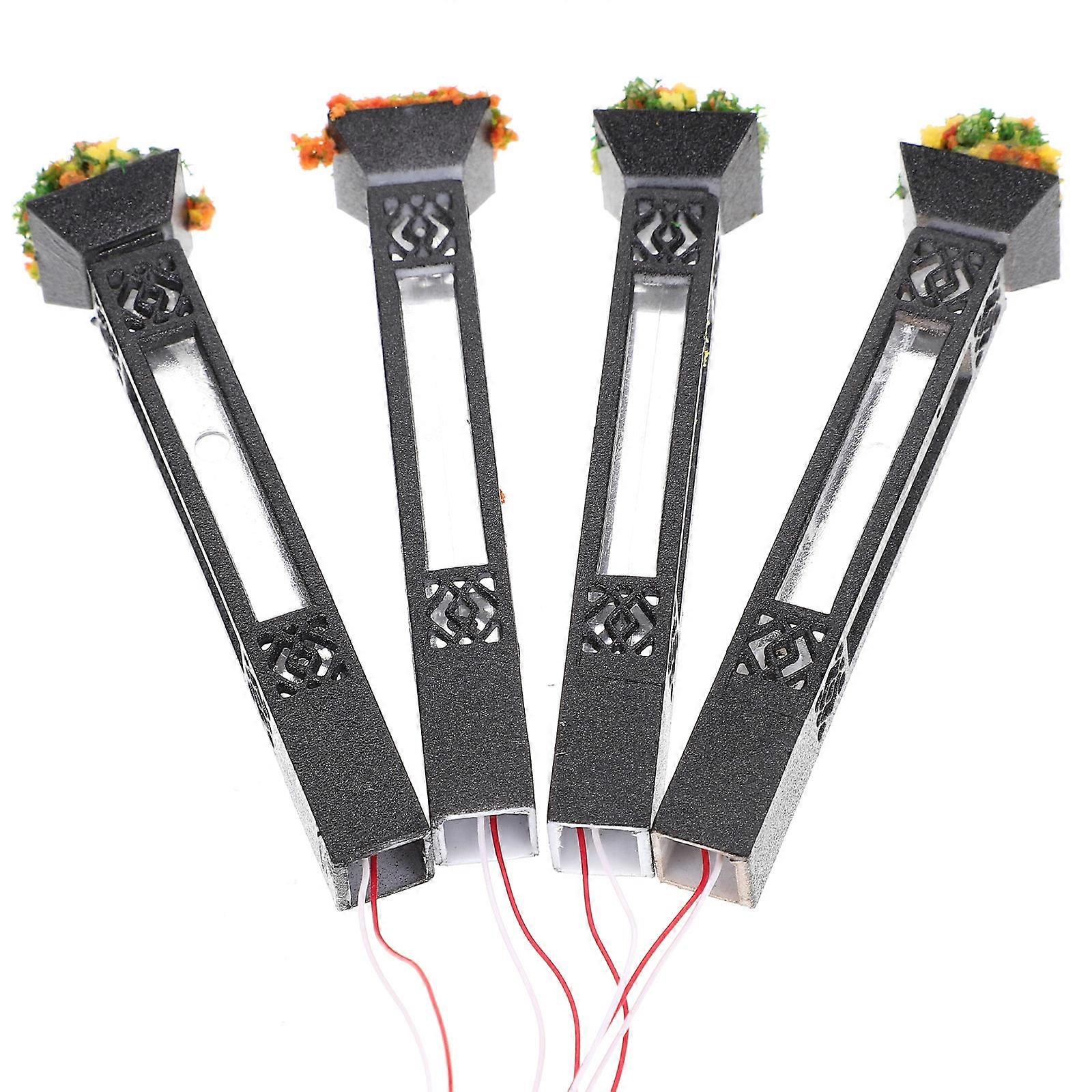 Miniature Street Lamp Models Tiny Road Light Models 16 Pcs Decorative Mini House Sand Table 1:87 Scale