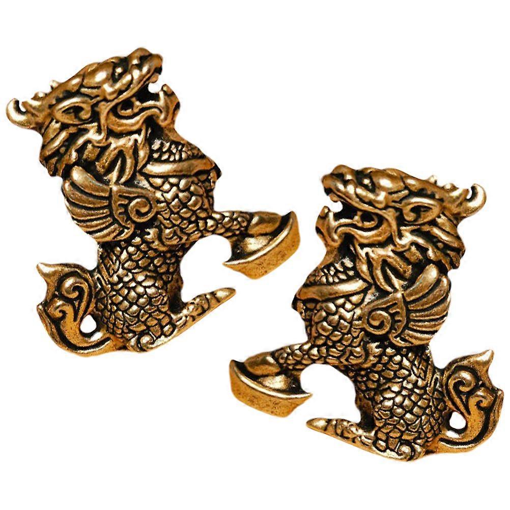 Brass Kylin Statue for Decor 6Pcs Brown Desktop Ornaments Collection