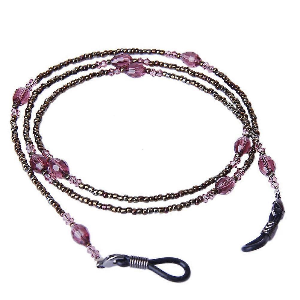 Bohemia Style Eyeglasses Holder Chain for Glasses 3Pcs Purple Beaded
