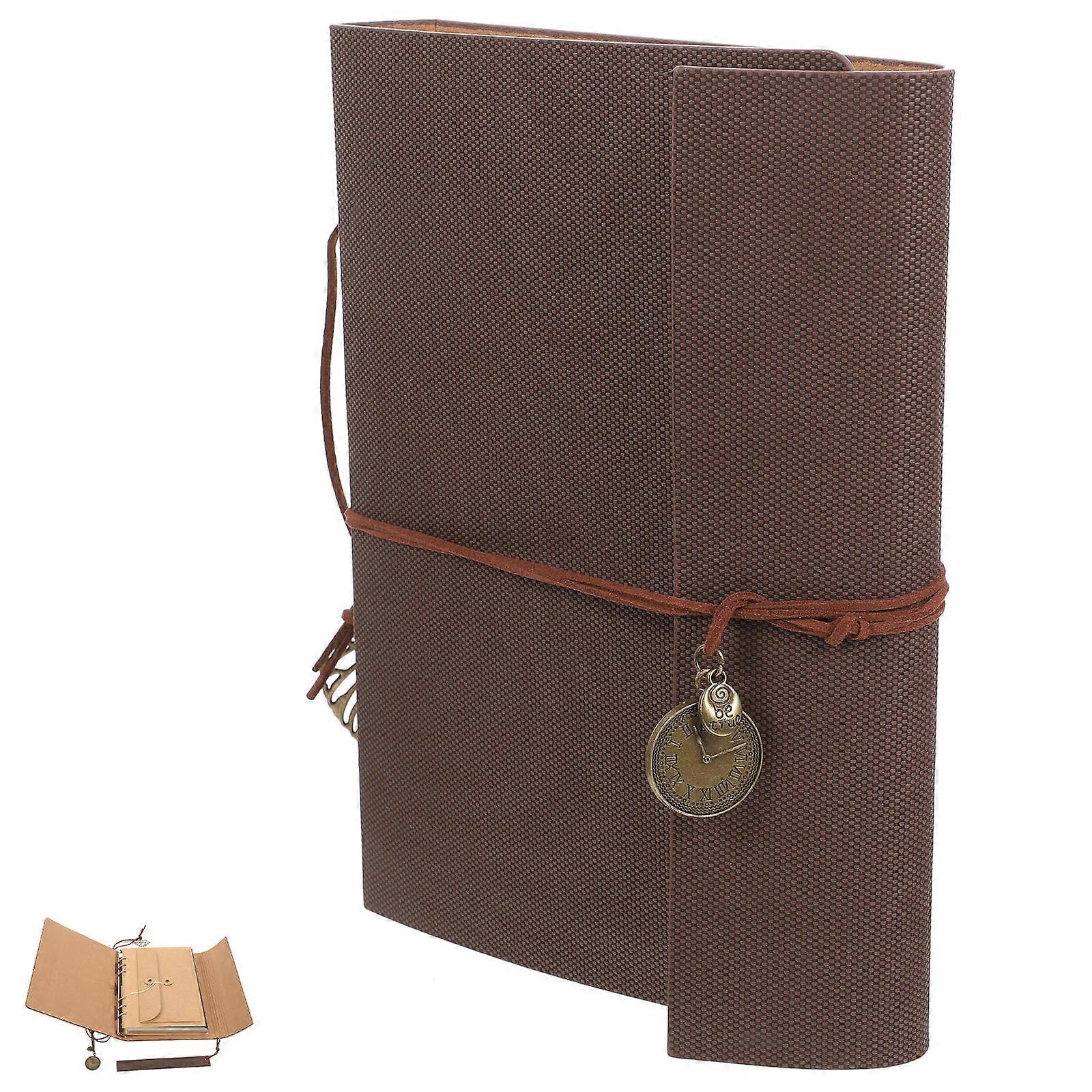 Retro Photo Display 2Pcs Travel Photo Album For Photography Enthusiasts Daily Use 9.04X7.07 In Coffee Color