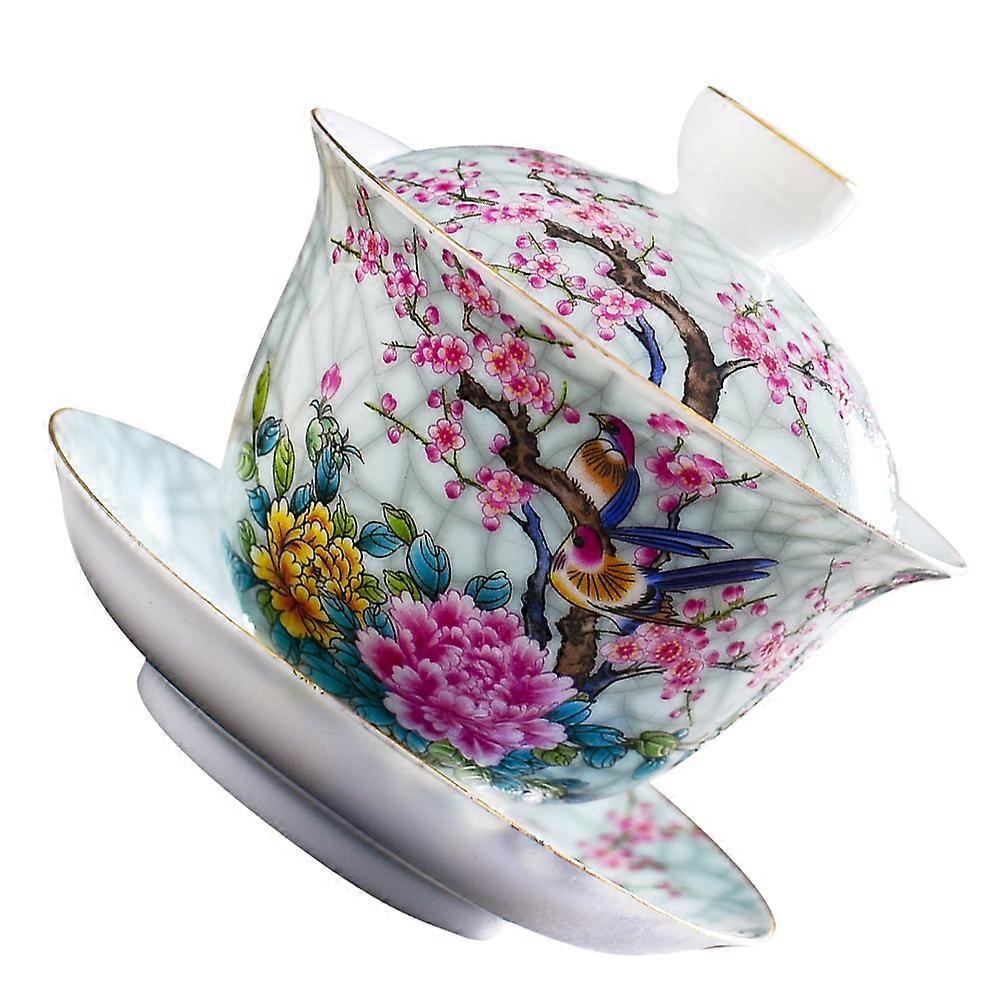 Chinese Style Tea Cup Ceramic Teapot for Home Use 2Sets with Lid and Saucer