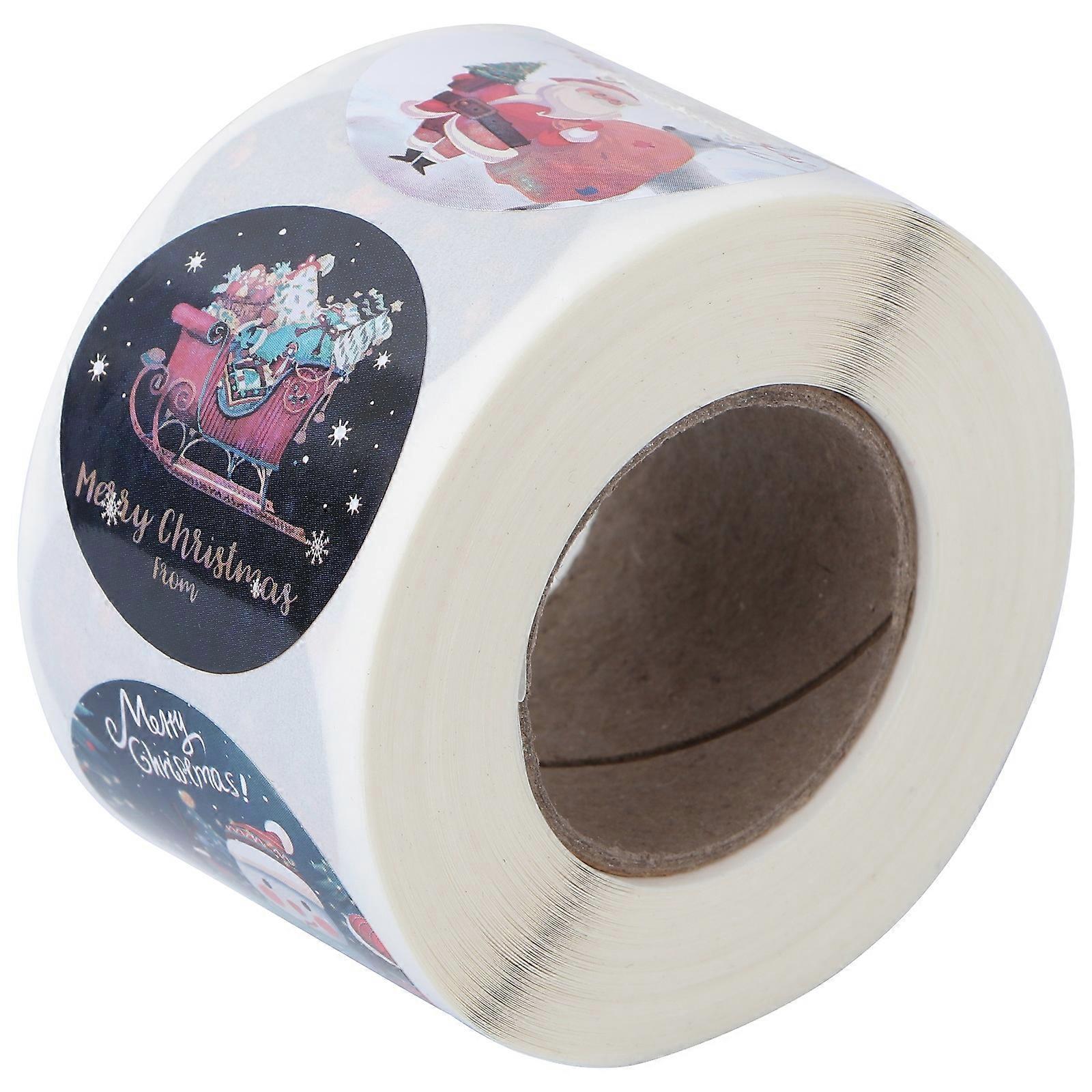 Self-Adhesive Sticker Christmas Gift Envelope Seal Decal 2 Rolls