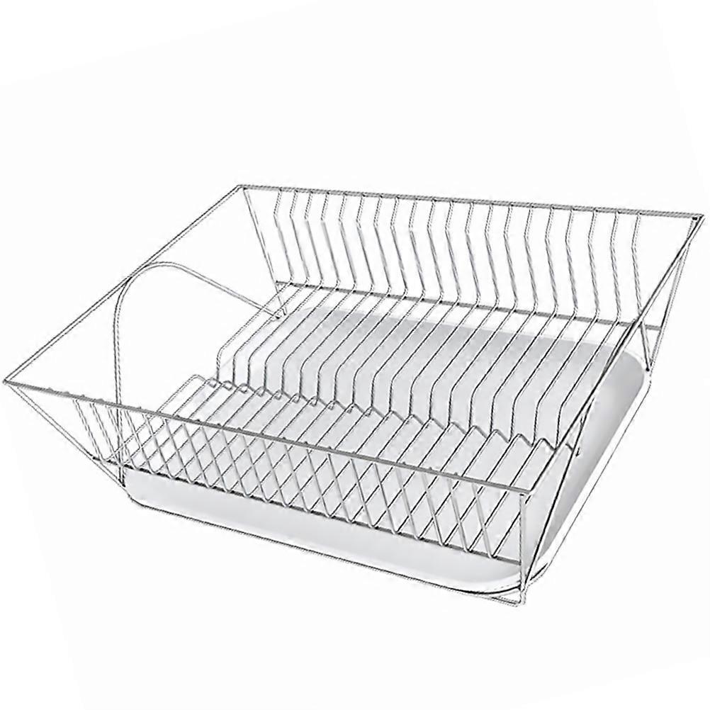 Tableware Draining Rack Silver Stainless Steel Storage Holder for Kitchen