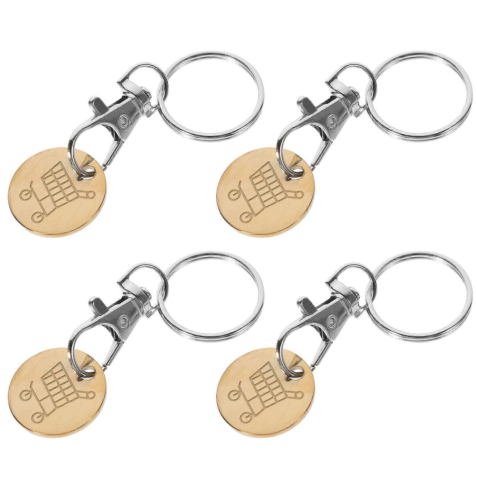 Trolley Token Key Ring Ornament 20Pcs Stainless Steel Keychain Simple Design Daily Use