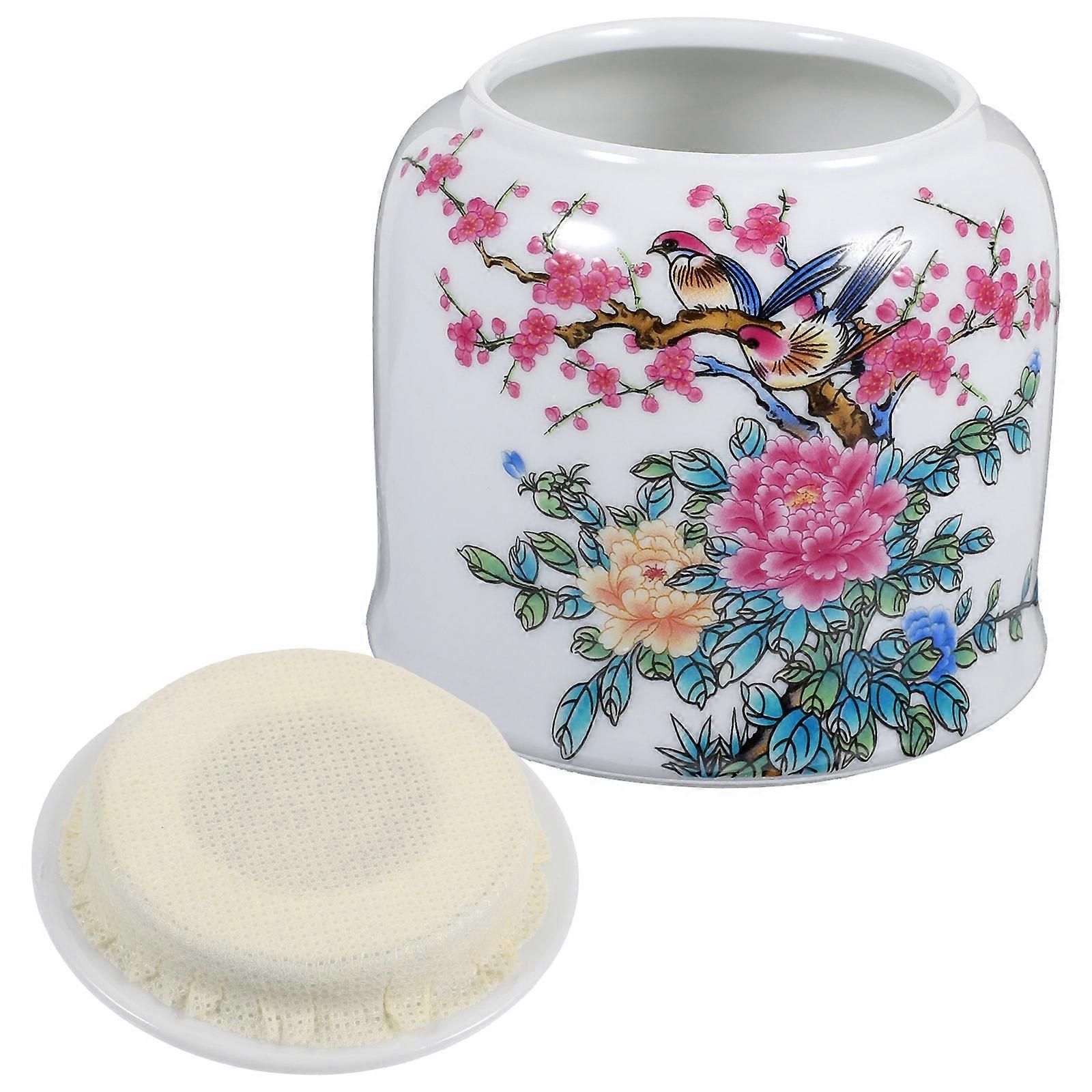 Ceramic Tea Jar for Loose Tea 3Pcs with Lid Multi