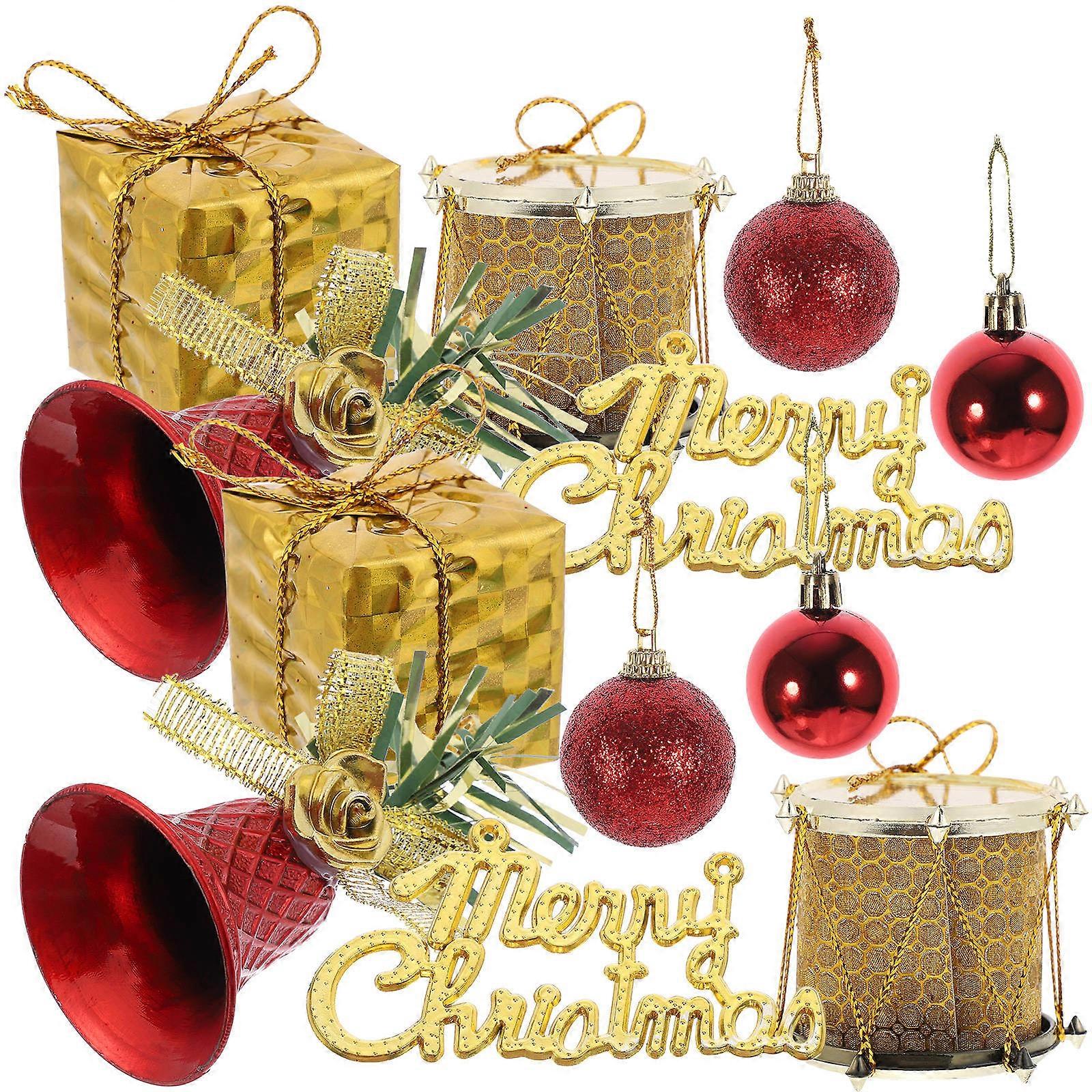 Decorative Christmas Ornaments 2 Sets Hanging Xmas Tree Decorations 2.4x1.2x1.2in Red PVC Foam Balls