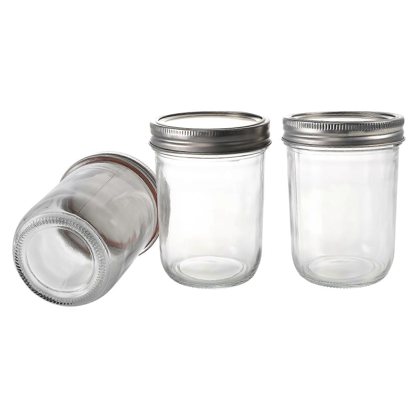 Glass Bottle Beverage Storage Bottles for Drinks 6Pcs Metal Lids