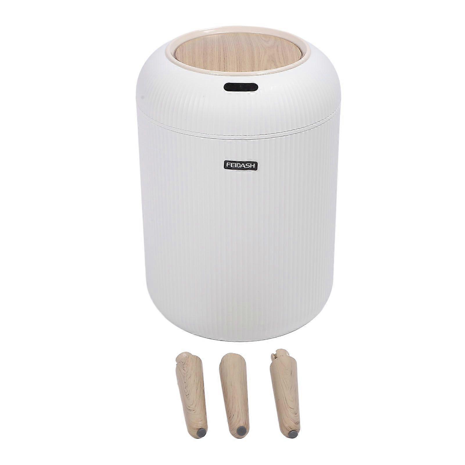 Smart Sensor Wastebasket Water Proof Plastic Touchless Trash Can Automatic Garbage Bin for Bathrooms Kitchens RVs White