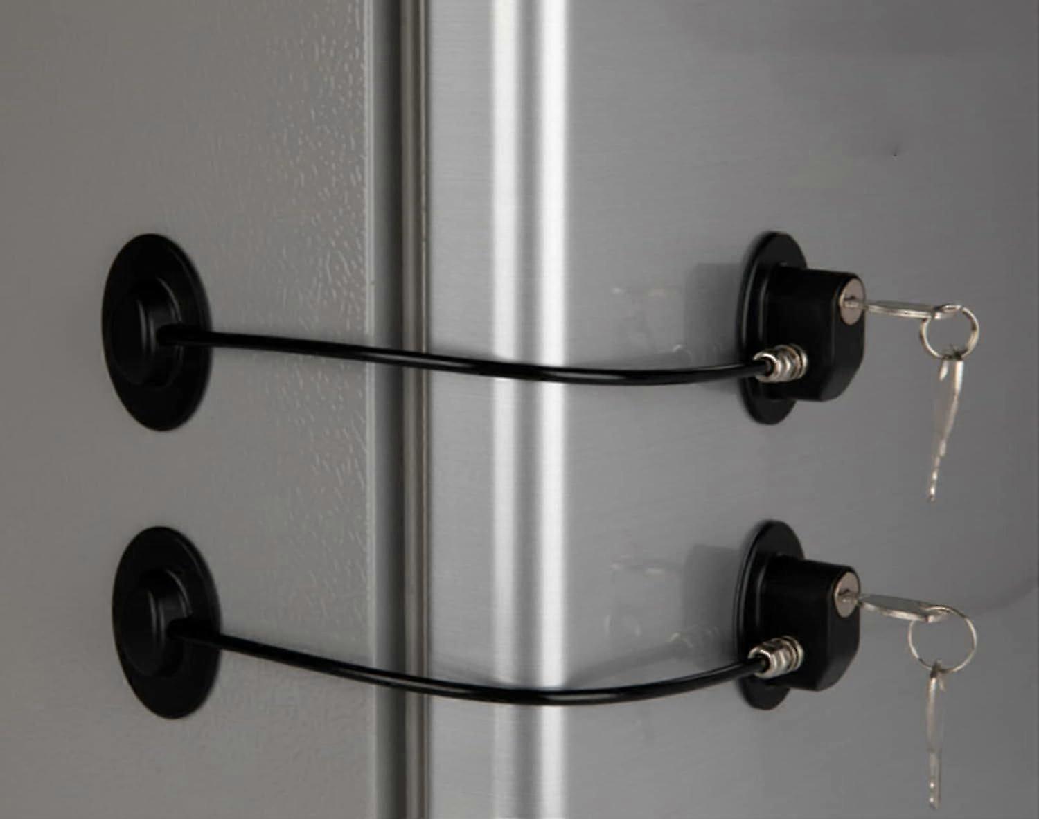 2025 Latest Model 2 Pack Refrigerator Door Locks with 4 Keys, File Drawer Lock, Freezer Door Lock