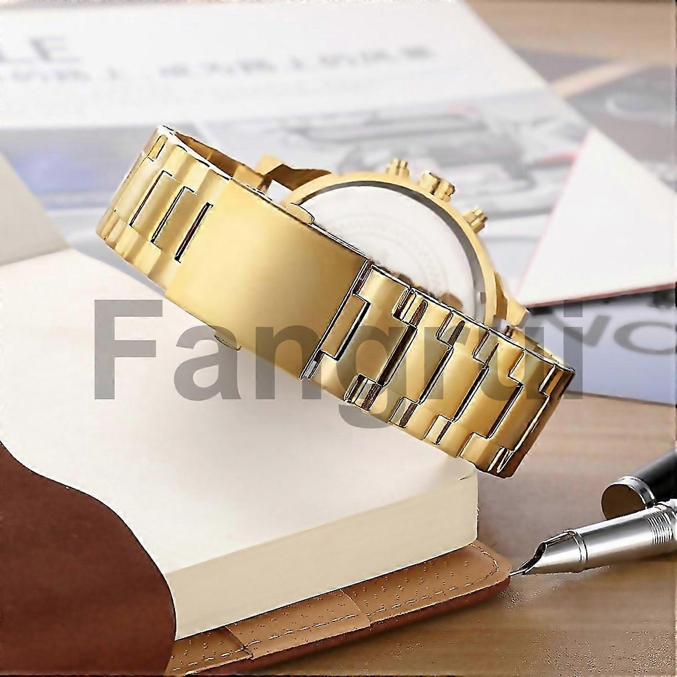 For Cagarny 6820 Fashionable Business Style Large Dial Calendar Display Men Quartz Dual Movement Wat