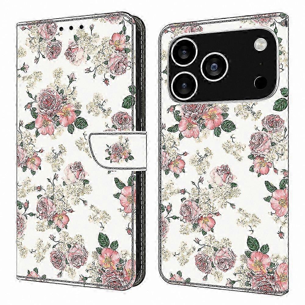 Leather Phone Case with Peony Design for Pro Max Models