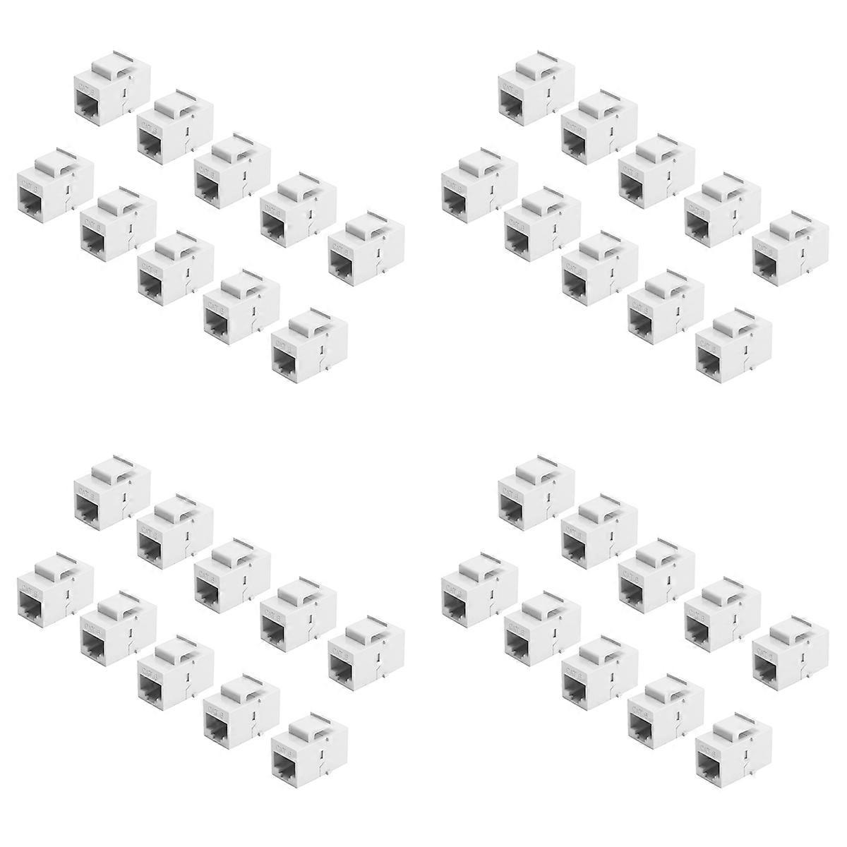 10Pcs RJ45 Connector Cat6 Extension Coupler Adapter,White