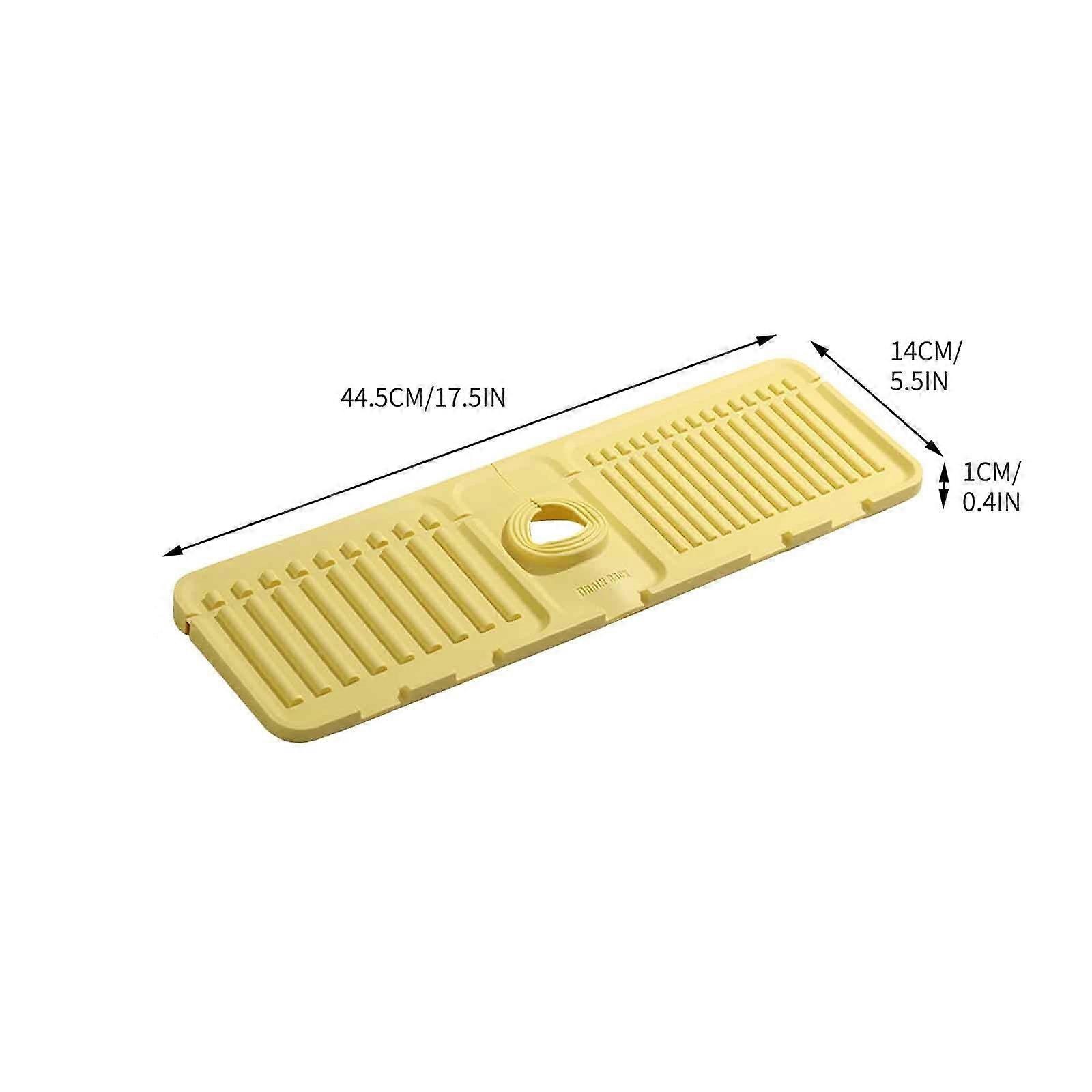 Silicone Faucet Mat for Kitchen Sink - 2PCS, Fast Drying Splash Guard Compatible with Stone Sinks