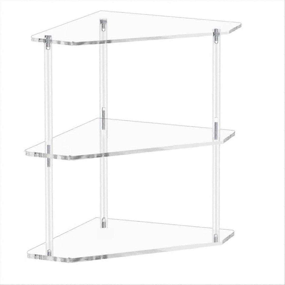 Triangle End Table - 3 Tier Corner Side Table - Small Corner Table