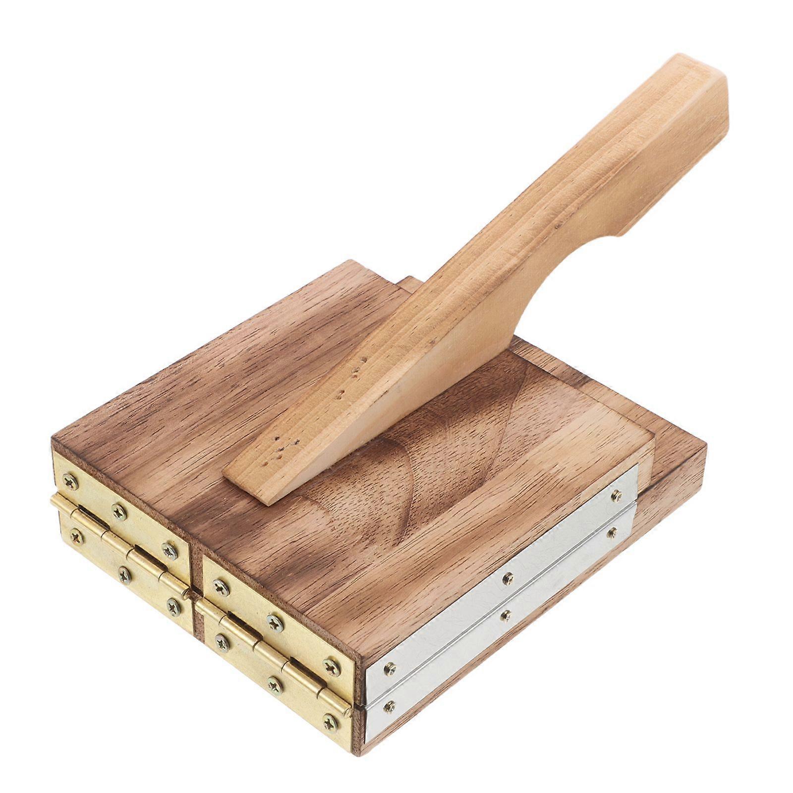 Manual Wood Dumpling Skin Press Mould - Home Kitchen Tortilla Wrapper Maker - Dough Presser Tool Reusable Dumpling Maker
