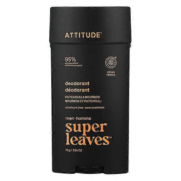 ATTITUDE, Super LeavesÃÂÃÂÃÂÃÂ¢ÃÂÃÂÃÂÃÂÃÂÃÂÃÂÃÂ¢, Aluminum-Free Deodorant, For Men, Patchouli & Bourbon, 2.64 oz (75 g)
