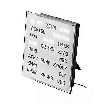 AMS - 1242 - Wall-Table Clock - Quartz - Word Clock - 20x20cm