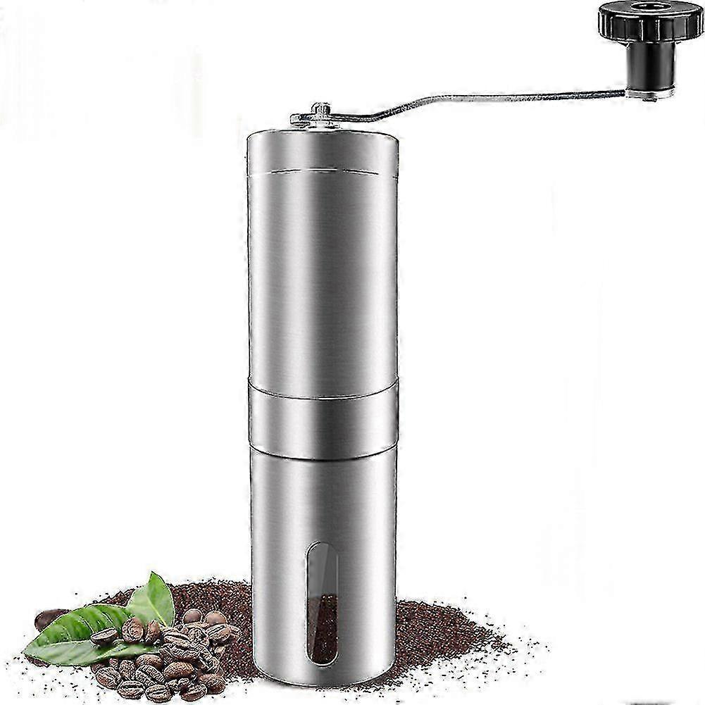 25-26 Manual Coffee Grinder, Stainless Adjustable Small Hand Held Crank Mill