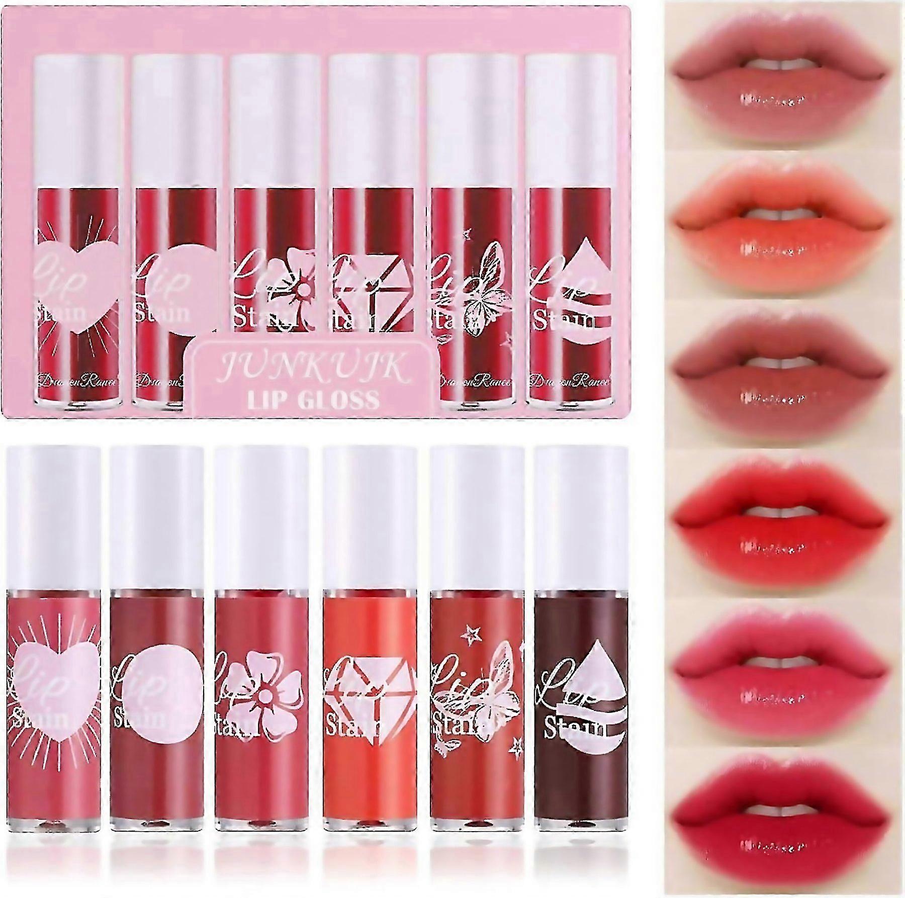 For 6 Colors Lip Tint Stain Set Mini Liquid Lipstick Moisturizing Long Lasting Plumping High Pigment
