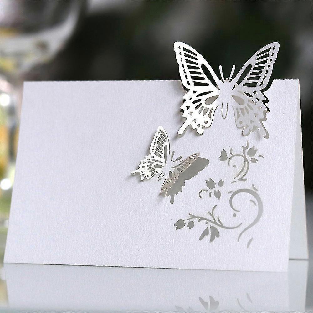 Esstisch Name Tischkarten Schmetterling Hochzeitsfeier Abend Perlglanzlaser
