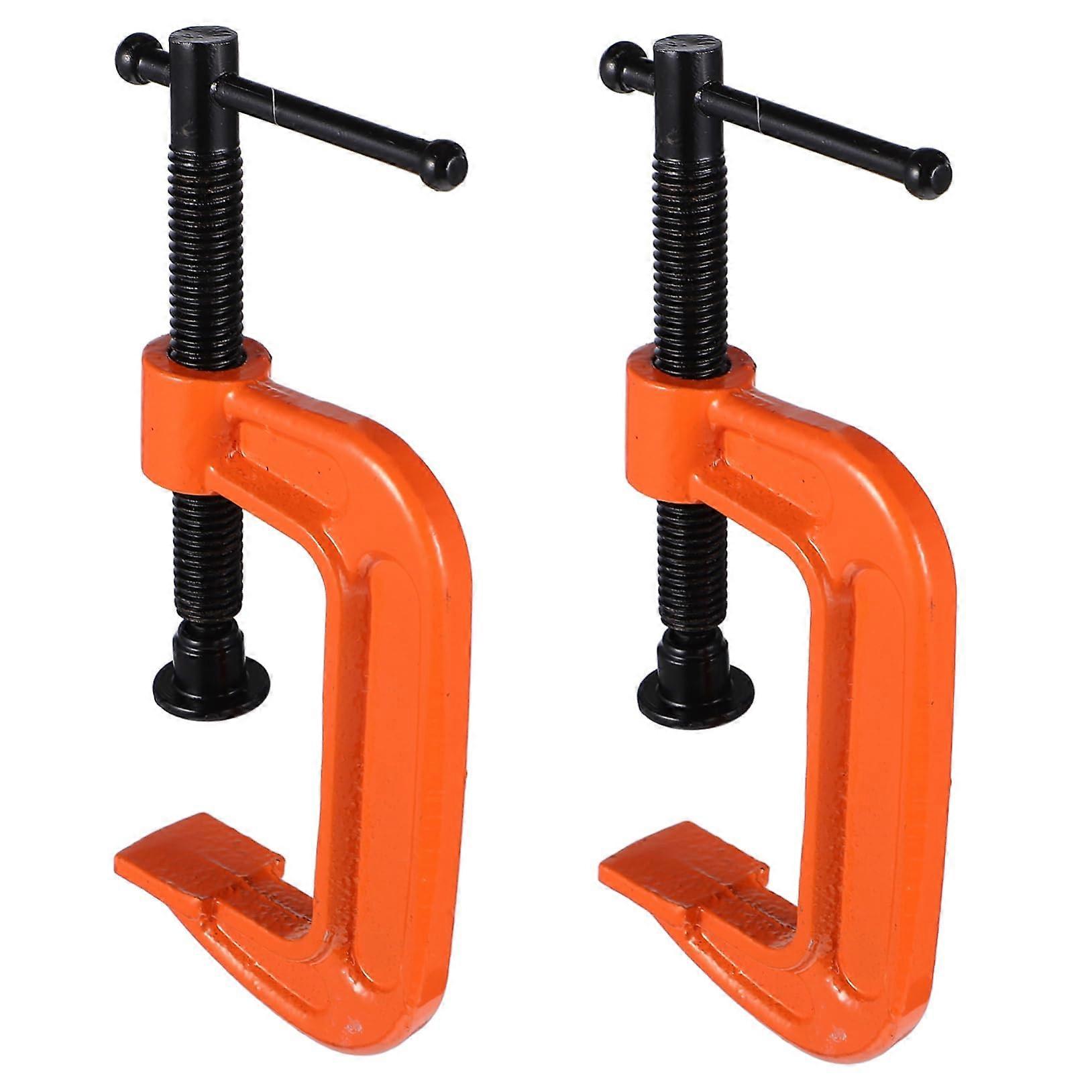 2Pcs Heavy Duty C Clamp Jaw Opening Portable G Clamp For DIY Woodworking Welding And Crafts Cabinet Front Install