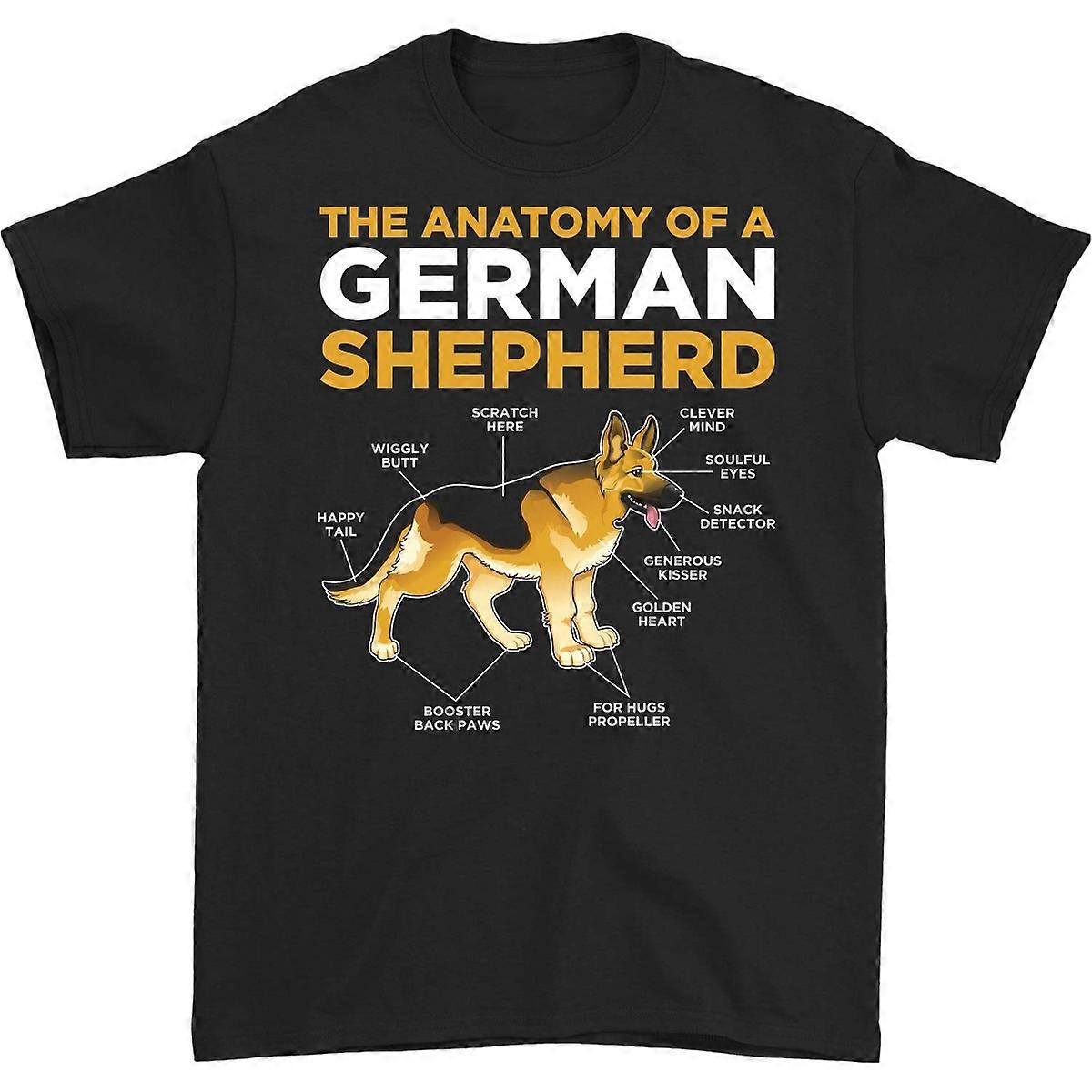 האנטומיה של חולצת טריקו לכלב רועה גרמני, חולצת טריקו של אמא אמא אמא אבא, מתנת בעלים של GSD