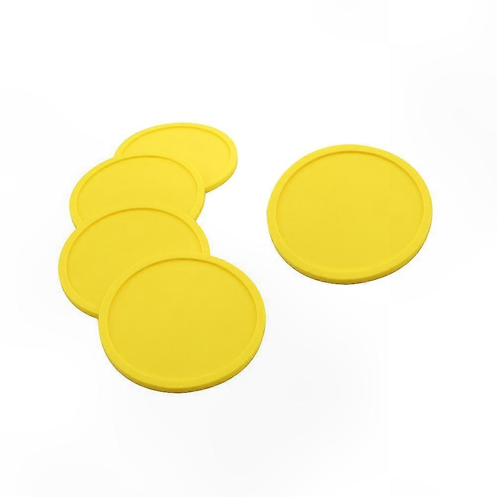 Silicone Coasters Set of 10 Yellow Table Pads for Drinks