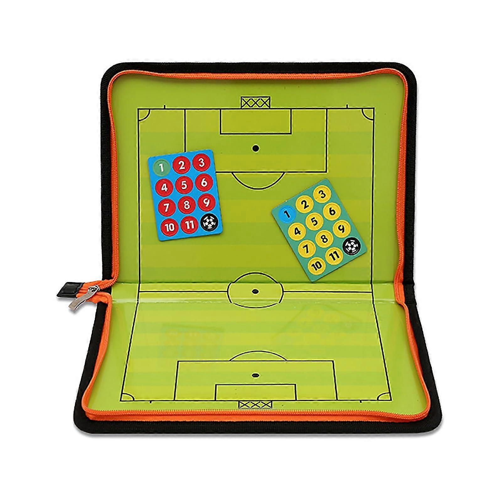Soccer Coaching Board Magnetic Tactics Foldable With Zipper Portable Durable Clipboard For Coaches Teaching Guidance