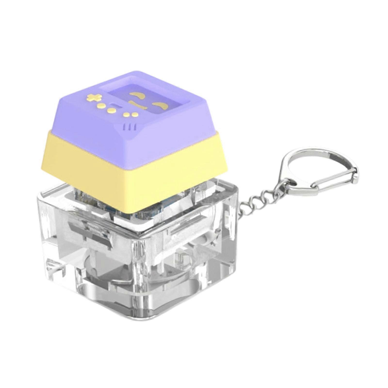 1-Key Mechanical Keyboards Clicks Toy Keycap Tester With Multicolor LED Lights And Smooth Operating Stress Relief  Purple yellow