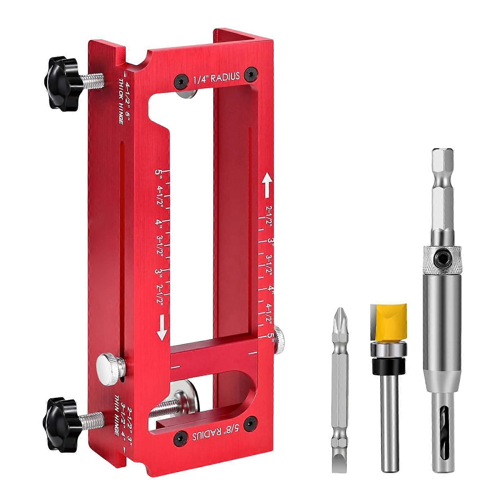 Strong Aluminum Hinge Alignment Jig For Woodworking Projects Ensures Fast Accurate Lock Hole Drilling On Door Upgrades Multicolor