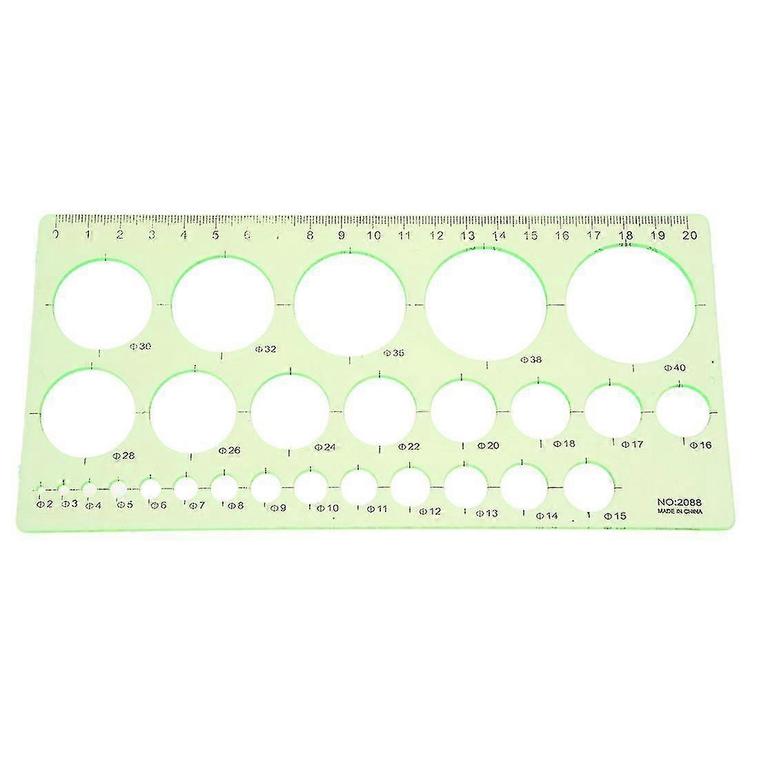 Green Plastic Students Rectangle Shape Drawing Template Ruler-haoyi