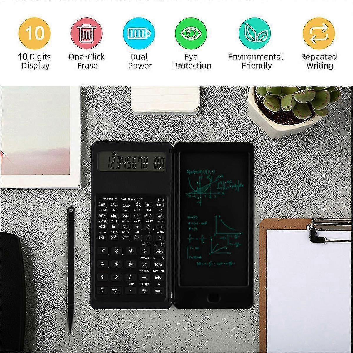 6.5 Inch Portable Calculator Lcd Screen Folding Writing Tablet Scientific Calculator Tablet Digital Drawing Tablet With Stylus Pen