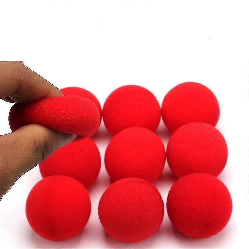 10pcs 4.5cm Red Finger Sponge Ball Magic Tricks Comedy Magic Accessories
