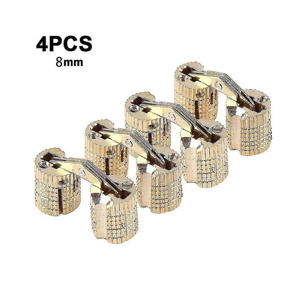 4-pack Hidden Brass Barrel Hinges Cylindrical Invisible Concealed