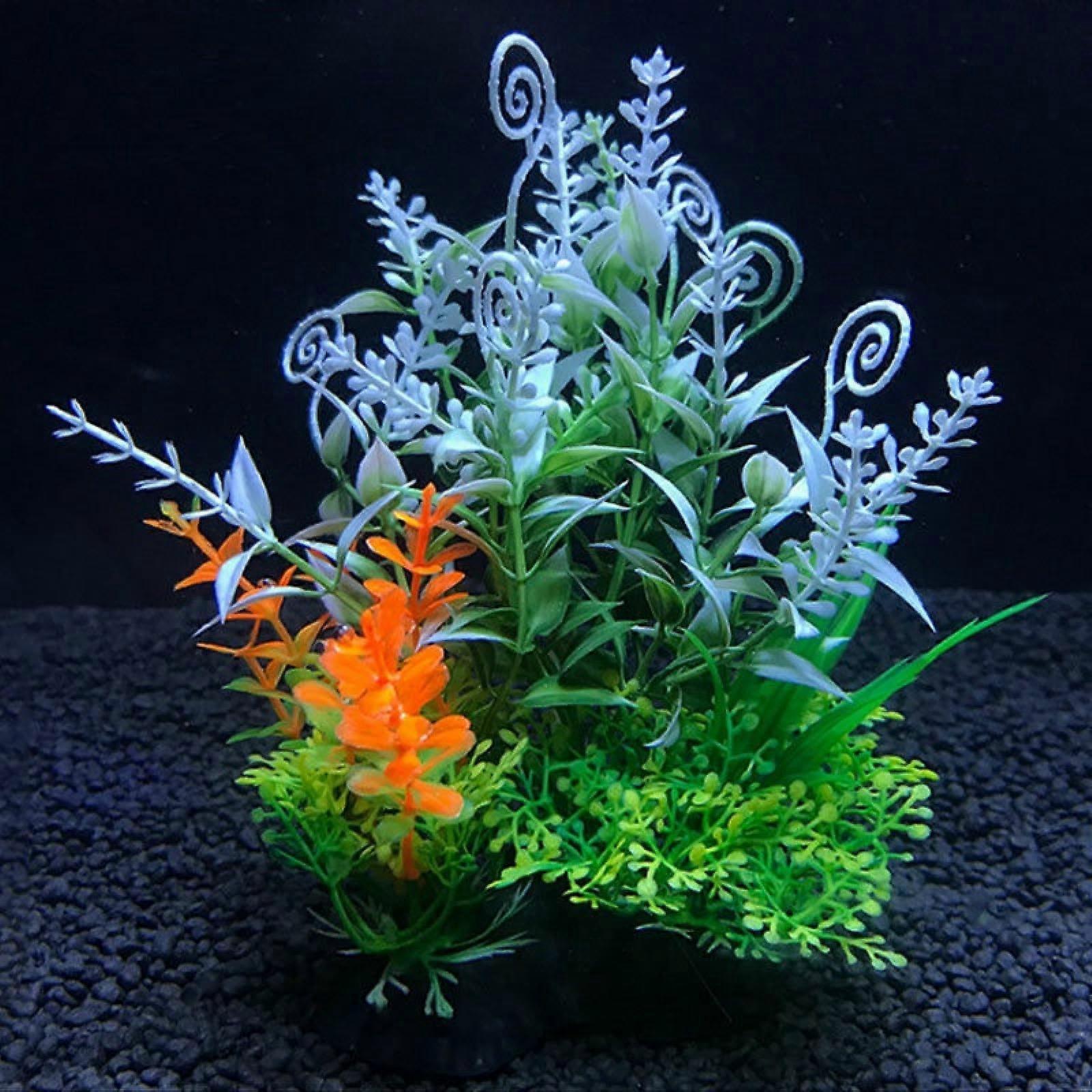Artificial Aquarium Plants Set of 2 Decorative Water Weeds Grass Ornaments for Fish Tank