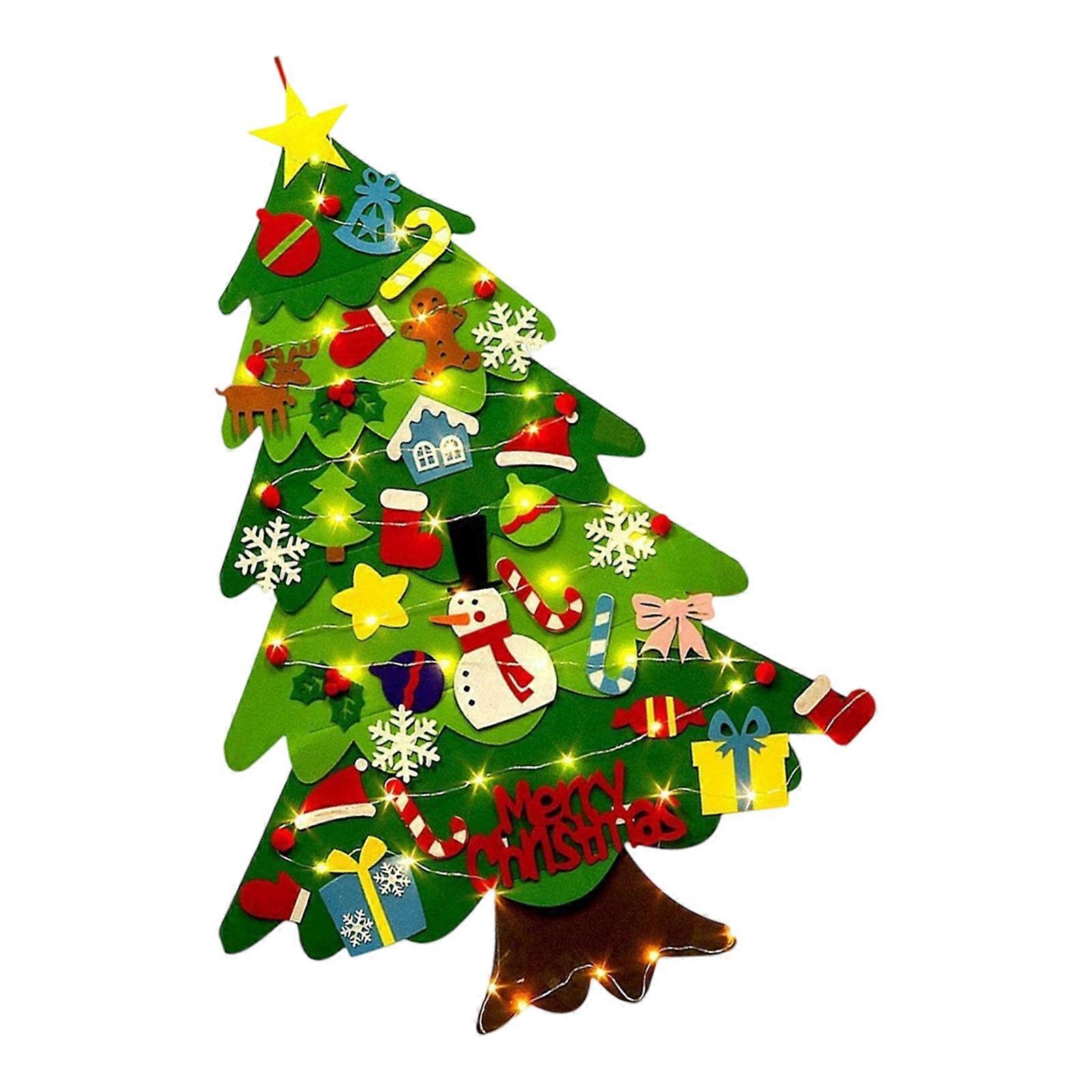 Handmade Felt Christmas Wall Hanging Craft Set With Removable Ornament For Holiday Decoration Motor Skills Development Multicolor