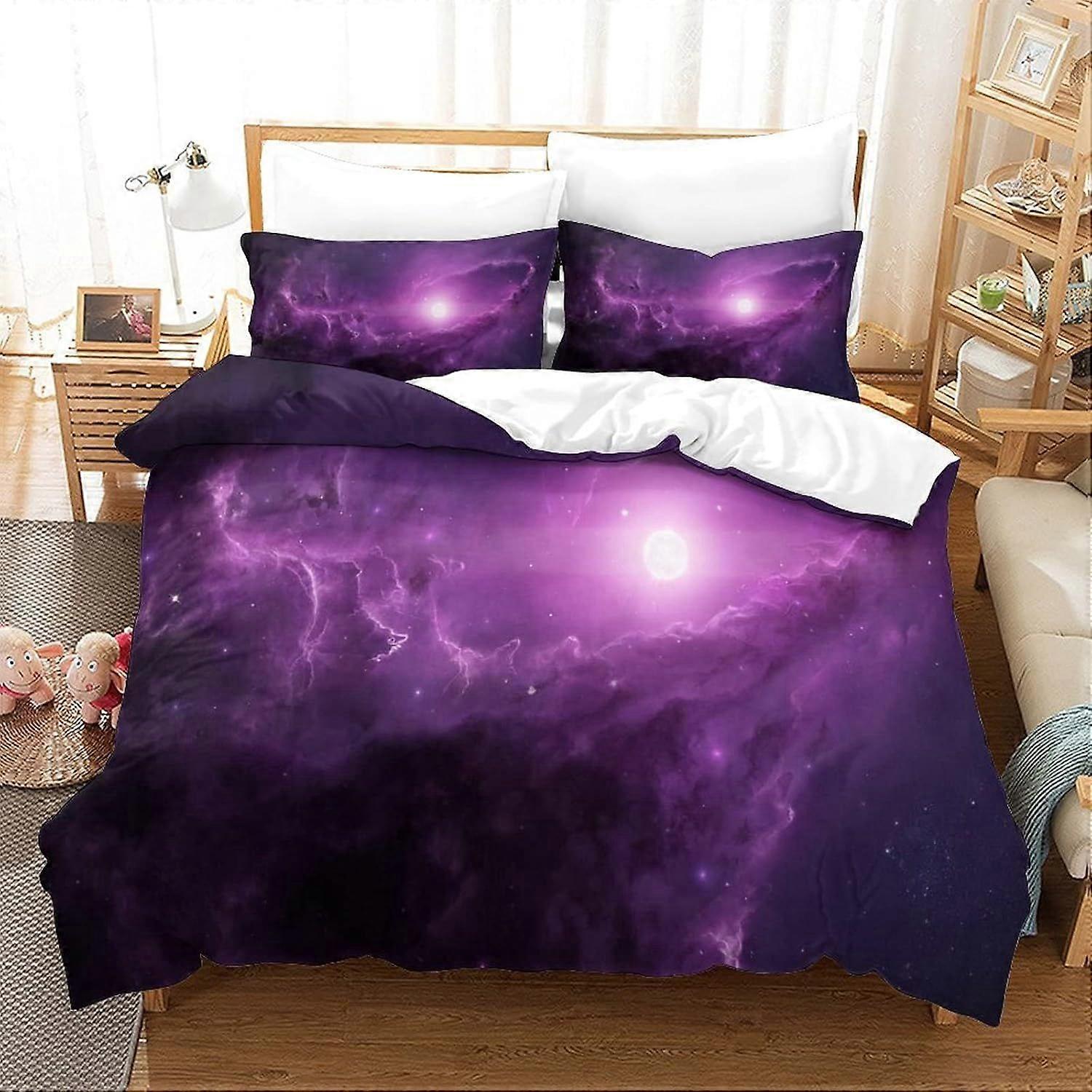 Purple Star Duvet Cover Set Luxe 3D Impresso Capa Colcha de Cama para Roupa de Cama, Ultra Soft Microfiber Set com fronhas Colcha Bedding Set Duplo
