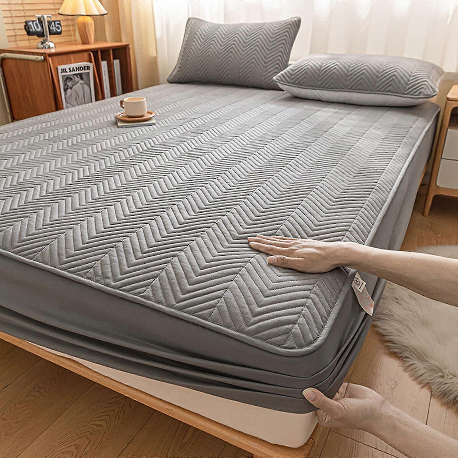 Fitted Bed Sheet 180x200cm Soft Breathable Polyester Cotton Blend Machine Washable 25cm Deep