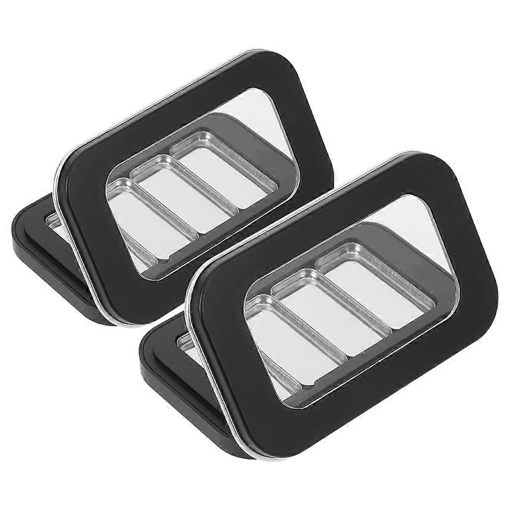 Magnetic Makeup Box for Storage 2Pcs Black Refillable Eyeshadow Palettes