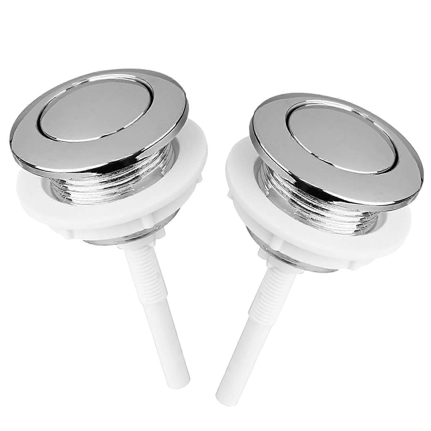 2Pcs Toilet Flush Buttons 38mm Single Flush Universal Replacement For Standard Toilets Durable Easy Install