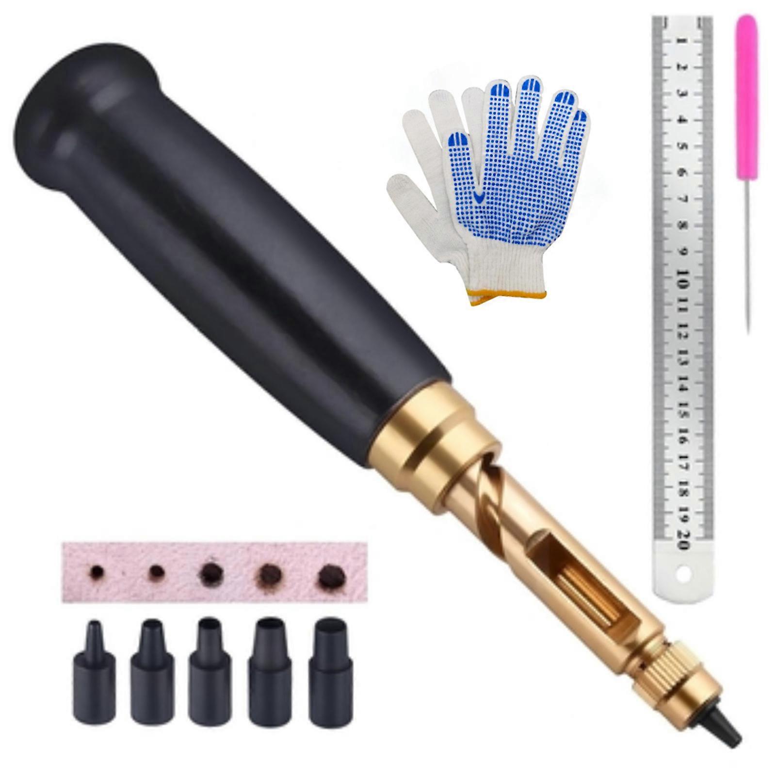 Modifiable Leather Wood Handle Permanent Steel Building Multiple Purpose Use For Belts And Crafts Multicolor